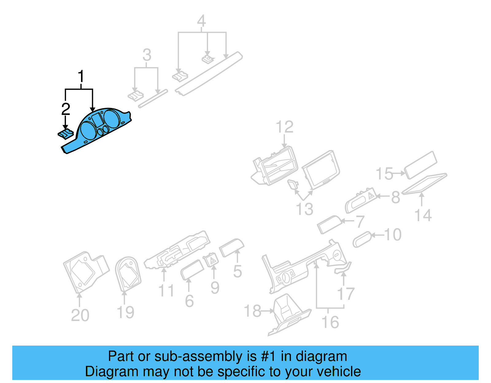 Cluster Bezel 3C8-858-366-F-ZQX - View 12