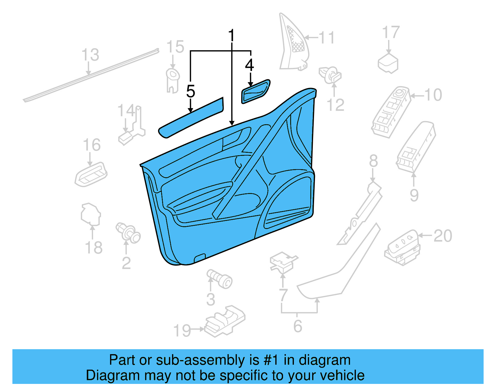 Door Trim Panel 5K4-867-012-CA-ASQ - View 4