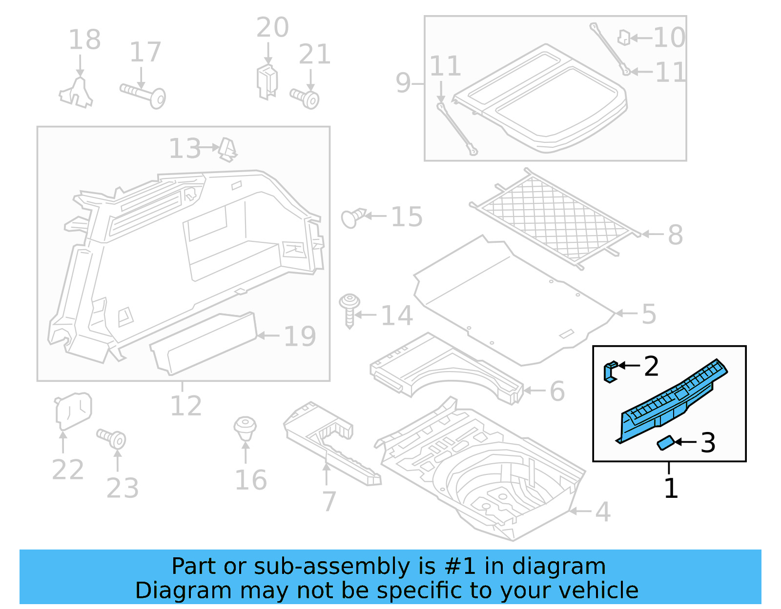 Rear Body Trim 3G8-863-459-C-82V - View 4