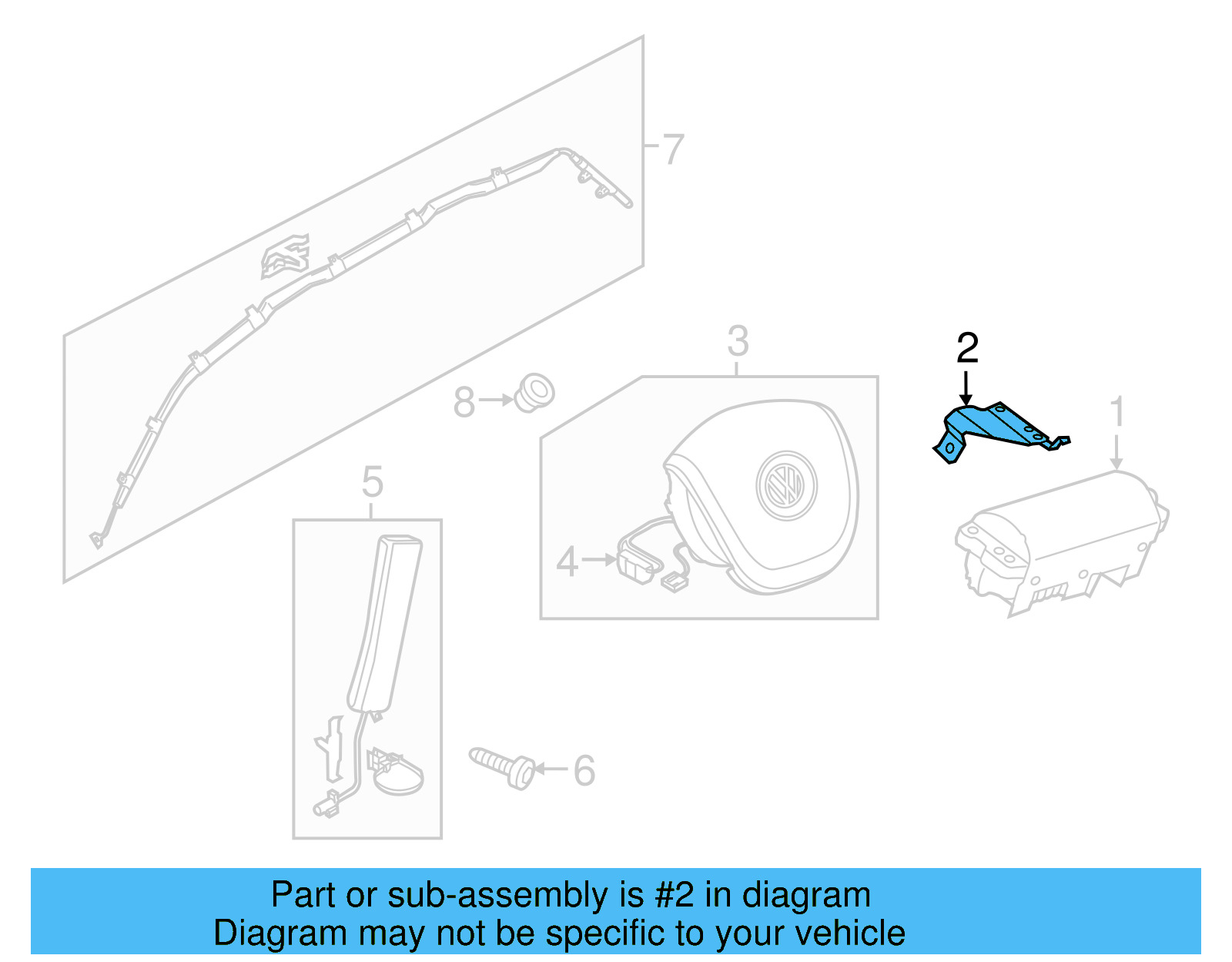 Passenger Air Bag Bracket 7P6-880-572-B - View 11