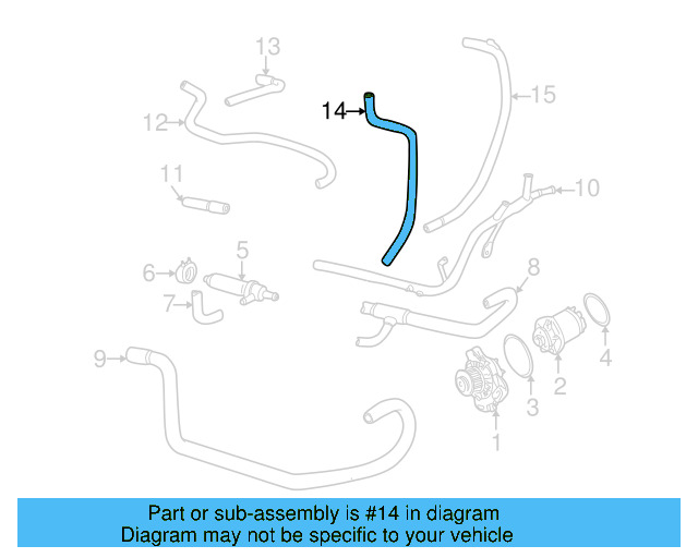 HVAC Heater Hose 7D0-122-073-J - View 4