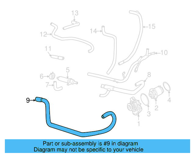 Radiator Coolant Hose 7D0-122-101-A - View 3