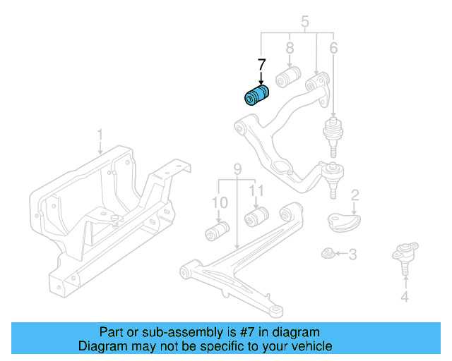 Control Arm Bushing 701-407-077-A - View 5