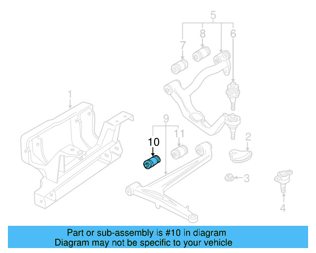Lower Control Arm Front Bushing 7D0-407-183 - View 4