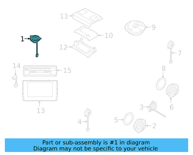 Front Dr Speaker Seal 7N0-971-798 - View 16