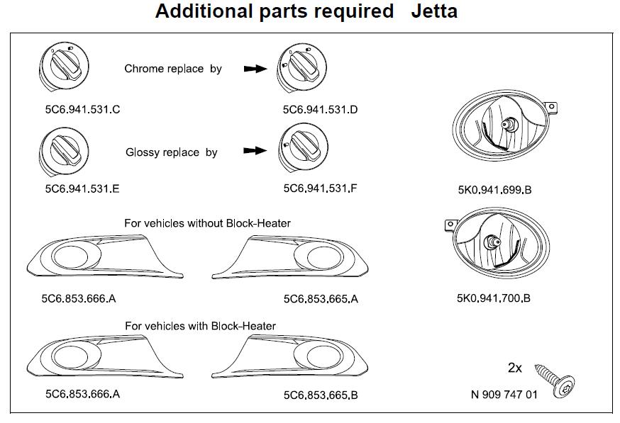 Fog Lamp Retrofit Harness 5C6-052-186