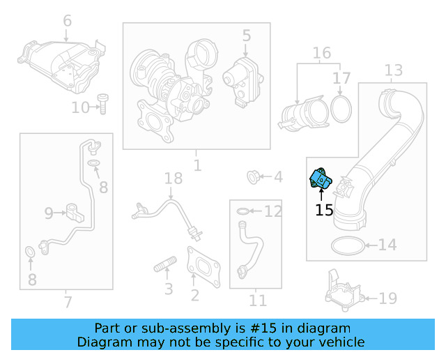 Turbocharger Boost Sensor 06K-906-051-D