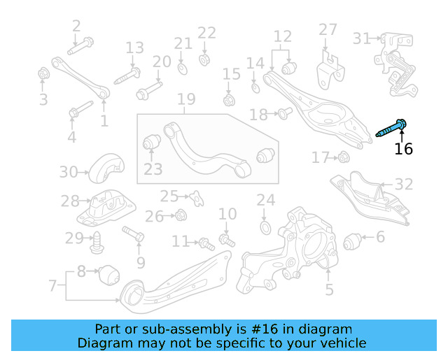 Lower Control Arm Mount Bolt N-108-834-01 - View 17