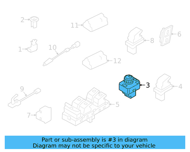 Mirror Switch 3G0-959-565-C-ICX - View 2