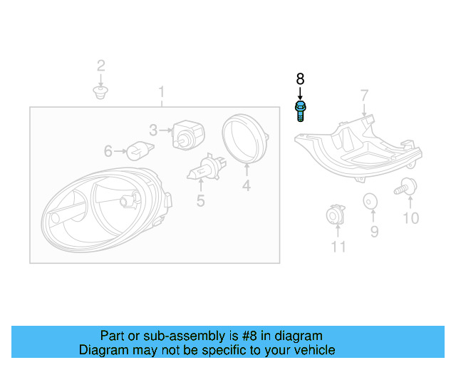 Headlamp Assembly Bolt WHT-004-141 - View 41