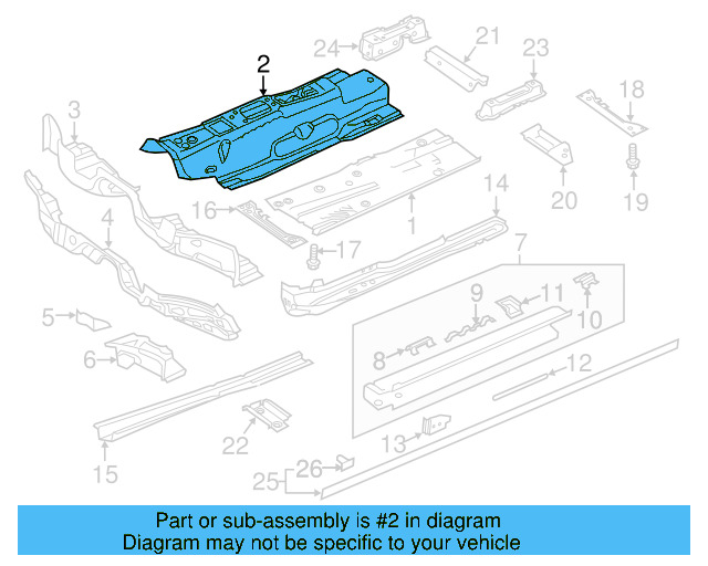 Center Floor Pan 3QF-803-067-A - View 2