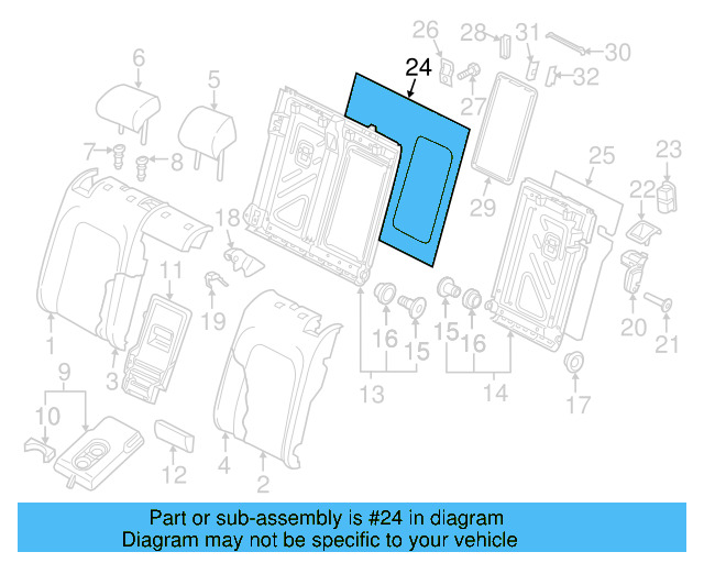 Seat Back Panel 5G0-885-754-CA9 - View 9