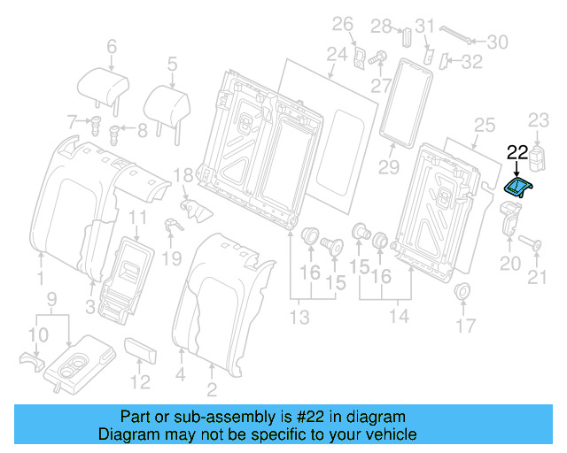 Seat Latch Cover 5G0-885-893-B-82V