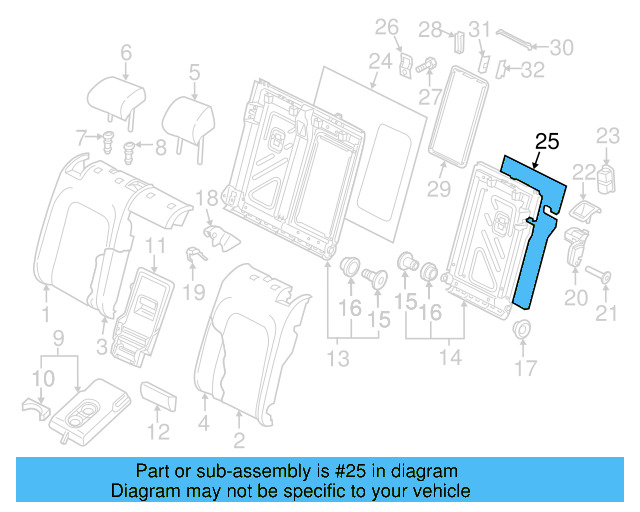 Seat Back Panel 5G0-885-753-CA9 - View 3