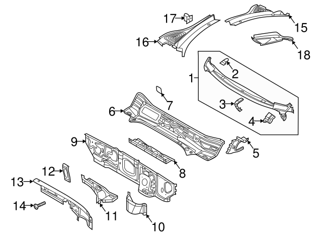 Cowl Grille Clip 3B0-819-145 - View 6