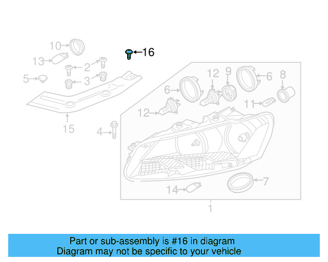 Headlamp Assembly Bolt N-910-953-01 - View 15