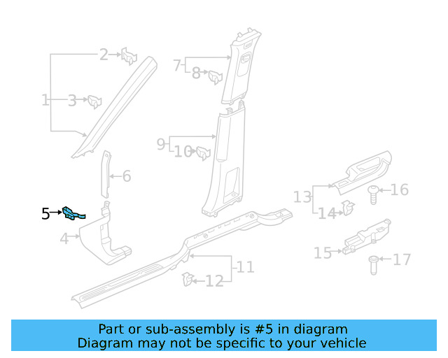 Kick Panel Trim Clip 1C0-867-207 - View 25