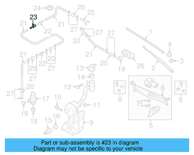 Washer Hose Elbow 3B0-955-665-C - View 42