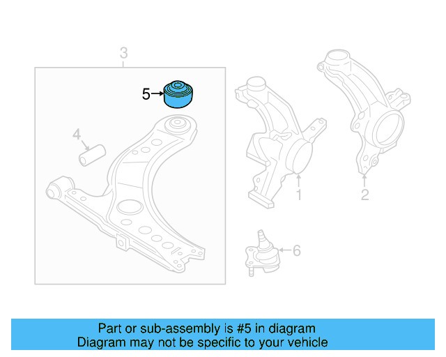Lower Control Arm Rubber Mount 5C0-407-183-A - View 16