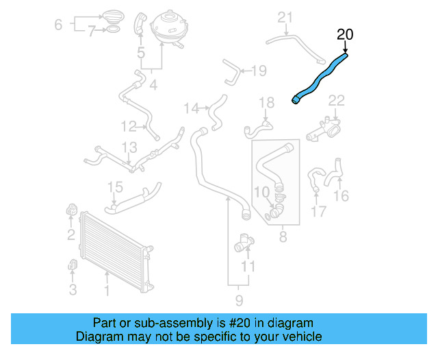 Hose 1C0-121-081-B - View 3