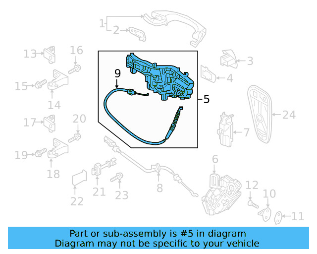 Exterior Door Handle Base 5N0-839-885-H - View 9