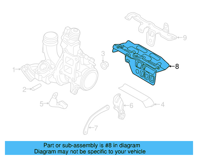 Turbocharger Mount Heat Shield 06H-129-597-K - View 18