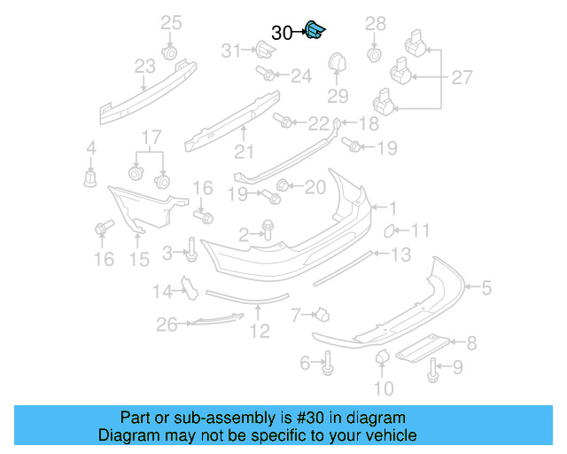 Outer Bracket (Unpainted) 3c8919491gru - View 4