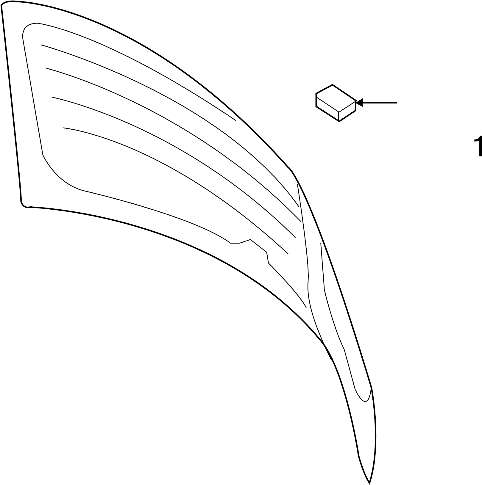 Lift Gate Glass Bumper 1T0-845-237