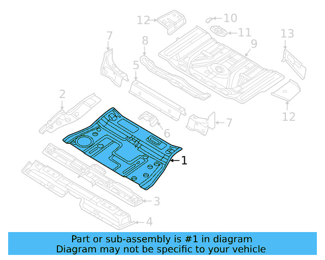 Center Floor Pan 3QF-813-115 - View 2