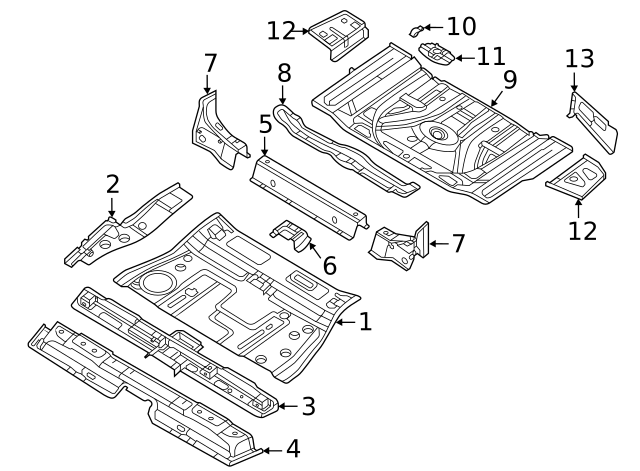Rear Floor Pan Bracket 3QF-012-129