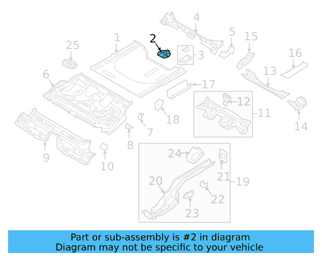 Rear Floor Pan Retainer 5Q0-803-274-B - View 6
