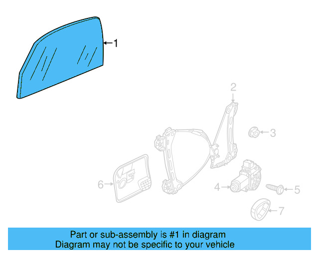 Door Glass 5C5-845-201 - View 2