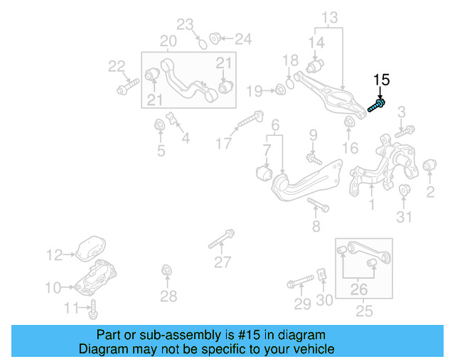 Lower Control Arm Mount Bolt N-106-286-01 - View 45