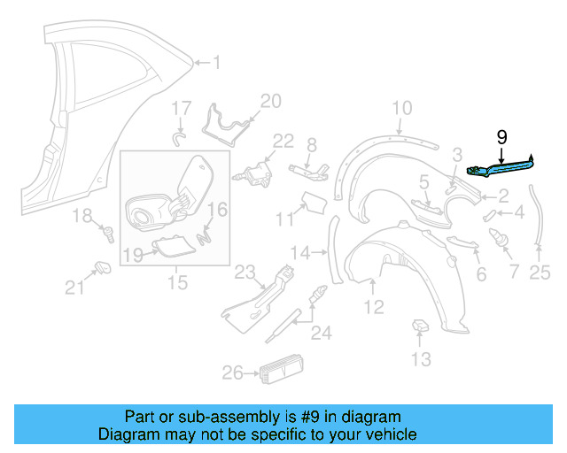 Fender Rear Bracket 1C0-821-230-E - View 12