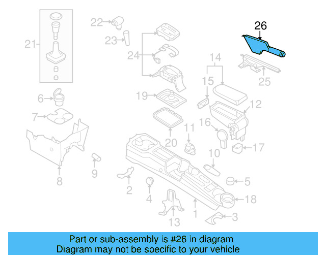 Park Brake Handle Cover 1C0-711-461-J-THK
