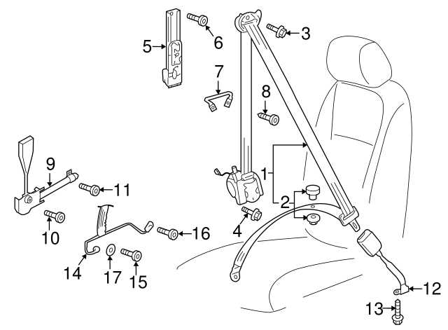 Buckle End Mount Bolt N-989-236-02 - View 44