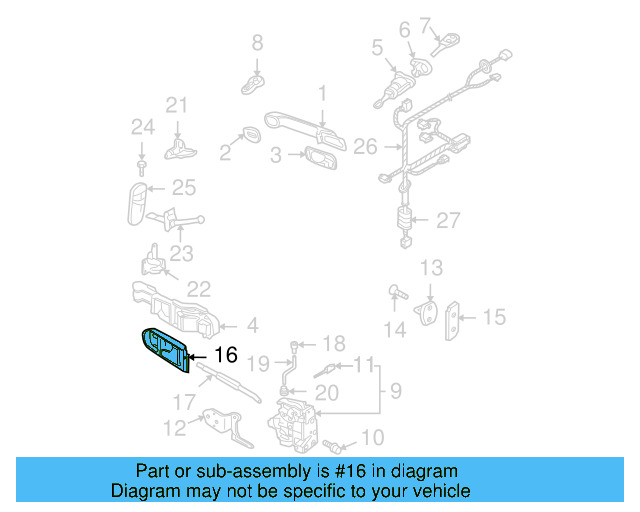 Handle, Inside 1C1-837-113-M-1QA - View 7
