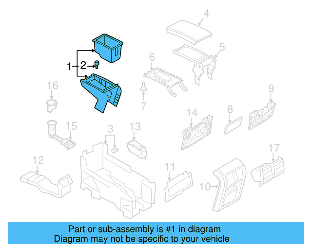 Center Console 3C0-863-315-1QB - View 2