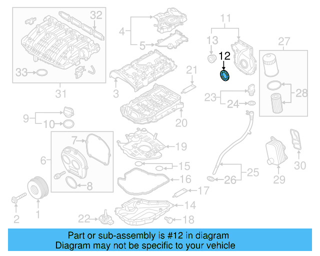 Inner Timing Cover Seal 06L-103-085-B - View 12