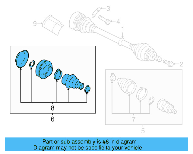 Outer Joint Assembly 5N0-498-099-DX - View 29