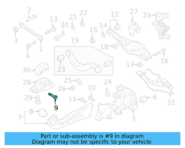 Trailing Arm Mount Bolt N-107-695-01 - View 8