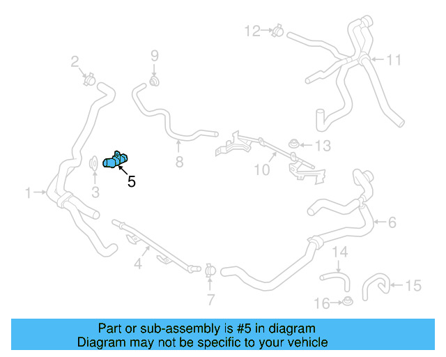 Engine Coolant Overflow Hose Adapter 03H-121-118 - View 3