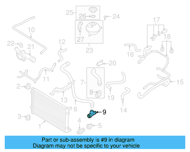 Radiator Coolant Hose Adapter 6Q0-122-291-F - View 5