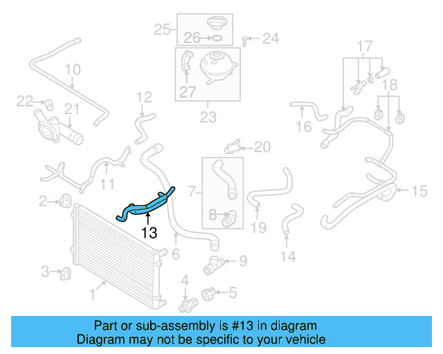 Engine Coolant Hose 1J0-121-086-R - View 5
