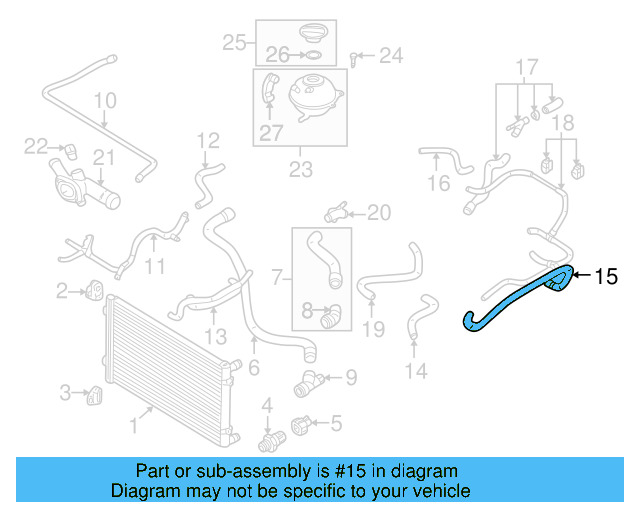 Engine Coolant Hose 1J0-121-096-BK