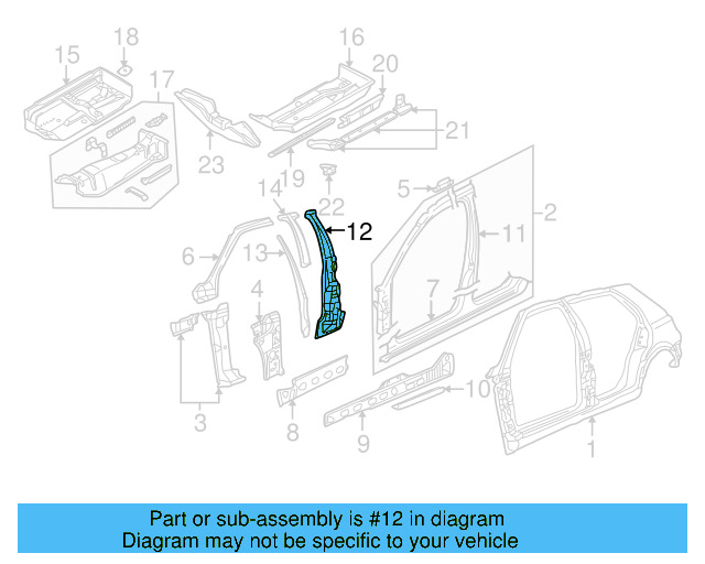 Inner Center Pillar 1J4-809-220-G - View 9