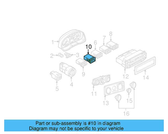 Stab Control Switch 1J0-927-134-A-01C - View 3