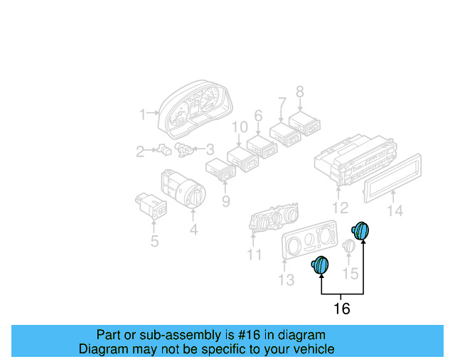 Heater Control Knob 1J0-819-129-E-01C - View 5