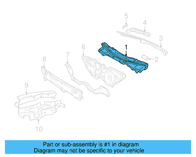 Cowl Top Panel 1JM-803-147-B - View 6