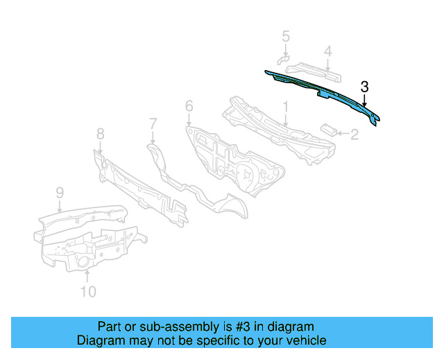 Cowl Water Deflector 1J1-819-415-B-B41 - View 4